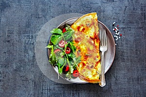 Mushroom omelette and salad