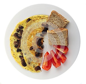 Mushroom omlette from above