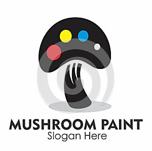 mushroom paint logodesign concept photo