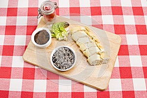 Mushroom pate with French baguette