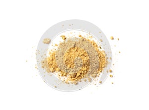 Mushroom Powder Pile Isolated, Powdered Dry Mushrooms