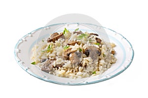 Mushroom rice pilaf, Turkish name Mantarli pirinc pilavi