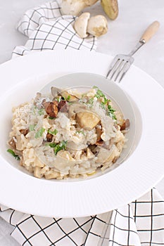 Mushroom risotto Traditional italian porcino