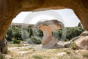 Mushroom rock in Cappadocia, Nevsehir