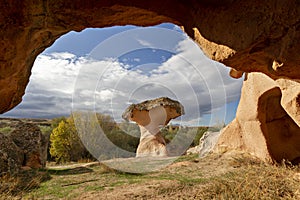 Caves and rock formations, Gulsehir, Cappadocia, Turkey