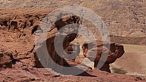 Mushroom rock formation at Timna park , Israel