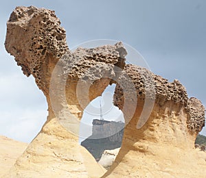 Mushroom Rocks at Yehliu Geopark, Wanli, Taiwan photo