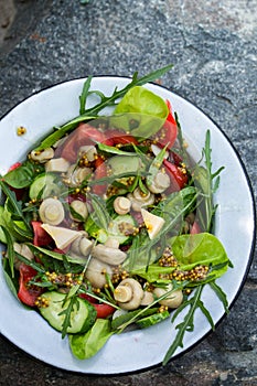 Mushroom salad rustic-style