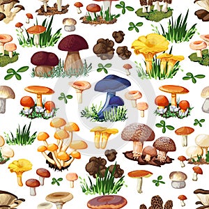 Mushroom Seamless Pattern