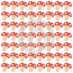 Mushroom Seamless Pattern Vector Illustration