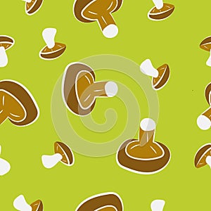 Mushroom seamless pattern vector illustration