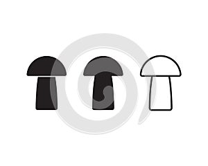 Mushroom shape icon. Champignon silhouette. Simple flat shape toadstool symbol and logo sign. Vector illustration image.