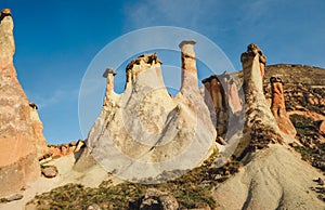 Mushroom shaped fairy chimneys rock formation in Pasabag valley