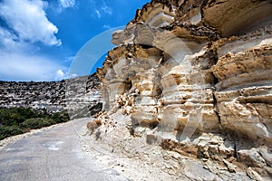 Mushroom shaped mountains on Crete island, Greece