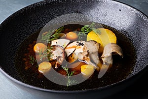 Mushroom soup with chicken