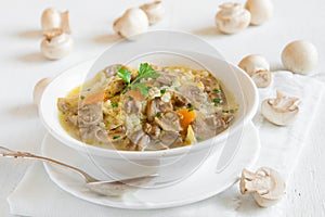 Mushroom soup with millet