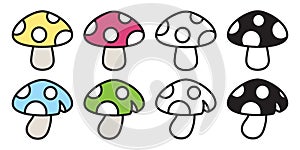 Mushroom vector icon logo cartoon illustration doodle graphic