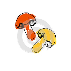 Houba vektor ilustrace noha houba přírodní zeleninový zdravý 