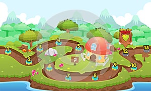 Mushroom Village Game Level Map