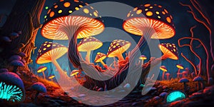 mushroom world, AI generated