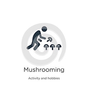 Mushrooming icon vector. Trendy flat mushrooming icon from activity and hobbies collection isolated on white background. Vector