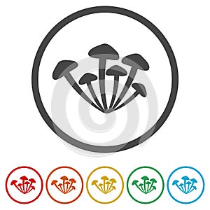 Mushrooming ring icon, color set