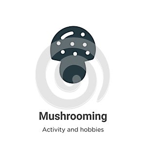 Mushrooming vector icon on white background. Flat vector mushrooming icon symbol sign from modern activity and hobbies collection