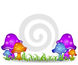 Mushrooms in Field Clip Art 2