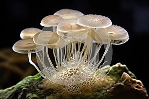 Mushrooms Growing in a Laboratory