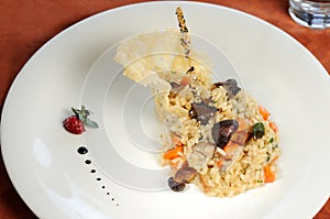 Mushrooms with rice meal