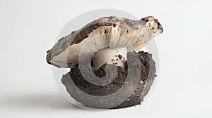 Mushroomshaped artificial soil enhancer on white background  AR 169 photo