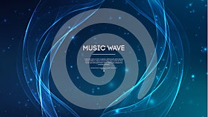 Music abstract background blue. Equalizer for music, showing sound waves , music background equalizer vector concept.