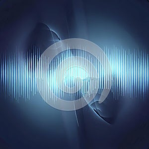 Music abstract background blue. Equalizer for music, showing sound waves with music waves, music background equalizer vector