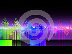 Music abstract color background. Equalizer showing sound wave. Technology and science background concept