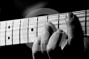 Music Accord; Detail Of Hand On Guitar