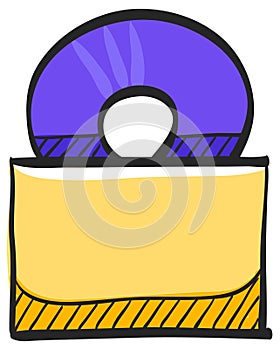 Music album icon in color drawing photo