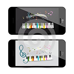 Music Application with Piano Keyboard and Notes