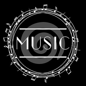 Music art logo. Street graphic style Music. Fashion stylish print. Template apparel, card, label, poster. emblem, t-shirt stamp.