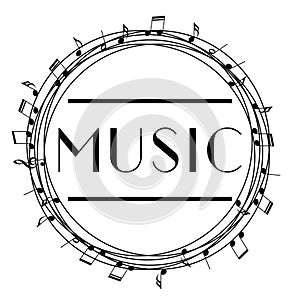 Music art logo. Street graphic style Music. Fashion stylish print. Template apparel, card, label, poster. emblem, t-shirt stamp.