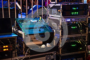 Music audio amplifiers and dj mixing console photo
