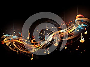 Music background with abstract notes design