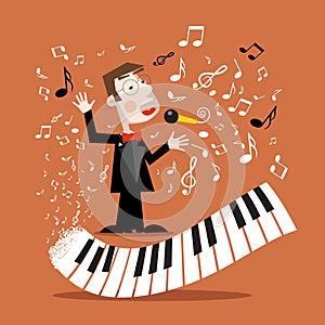 Music Background with Abstract Piano Keyboard