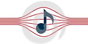 Music Background concept. Music note. Concept logo. Trendy design. Vector illustration