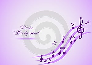 Music background design with purple color themes