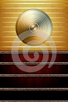 Music Background with Golden Disc