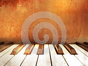 Music background grunge - piano keys