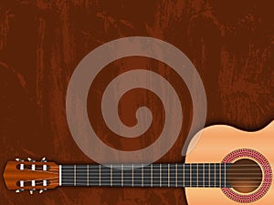 Music background, illustration with guitar