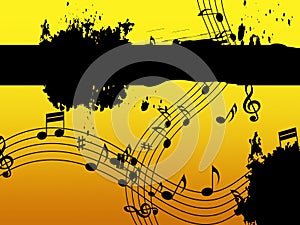 Music Background Means Black Line Classical And Harmony