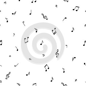 Music background with notes and symbols