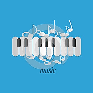 Music Background - Paper Cut Piano Keys